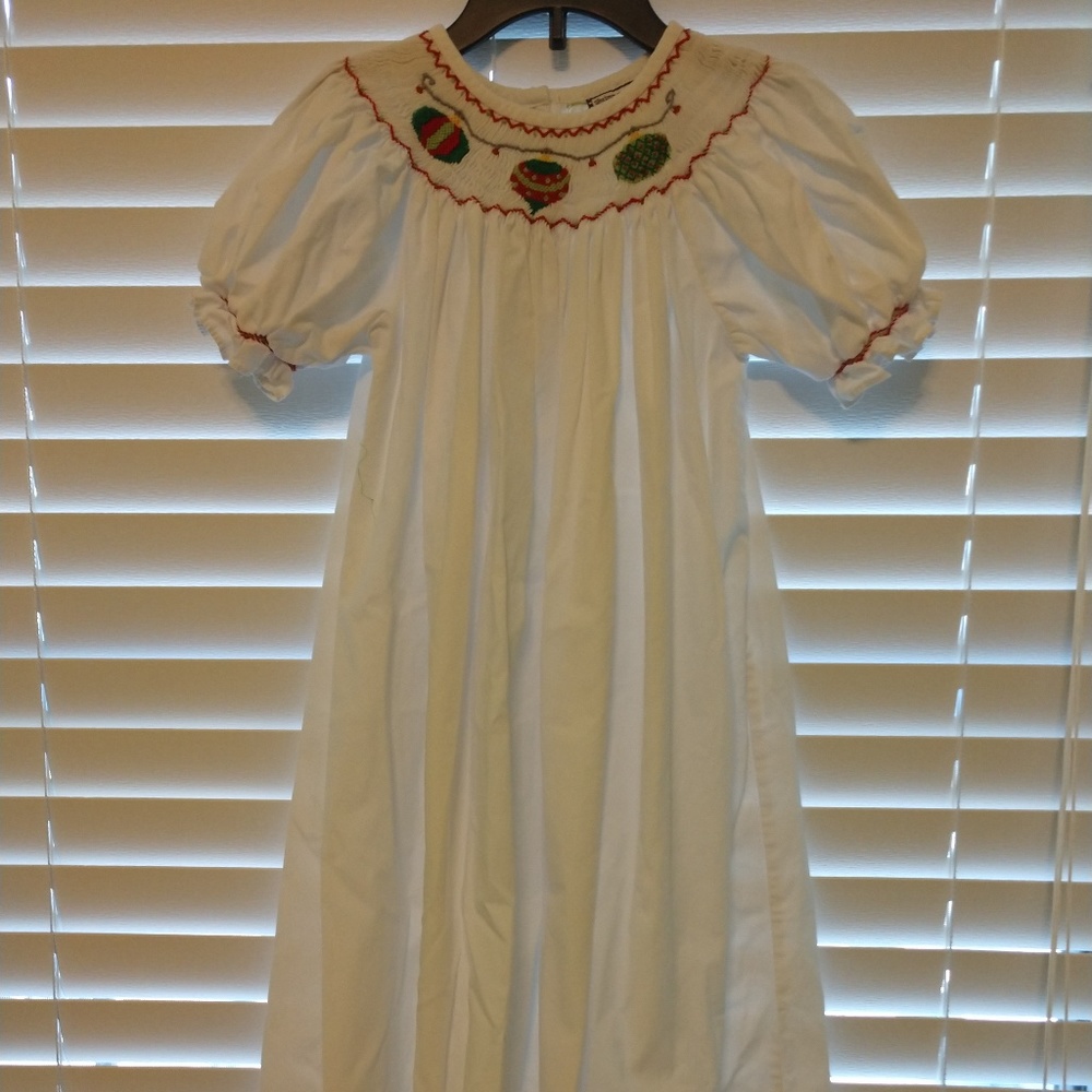 Shrimp & Grits Smocked Christmas Ornaments Dress